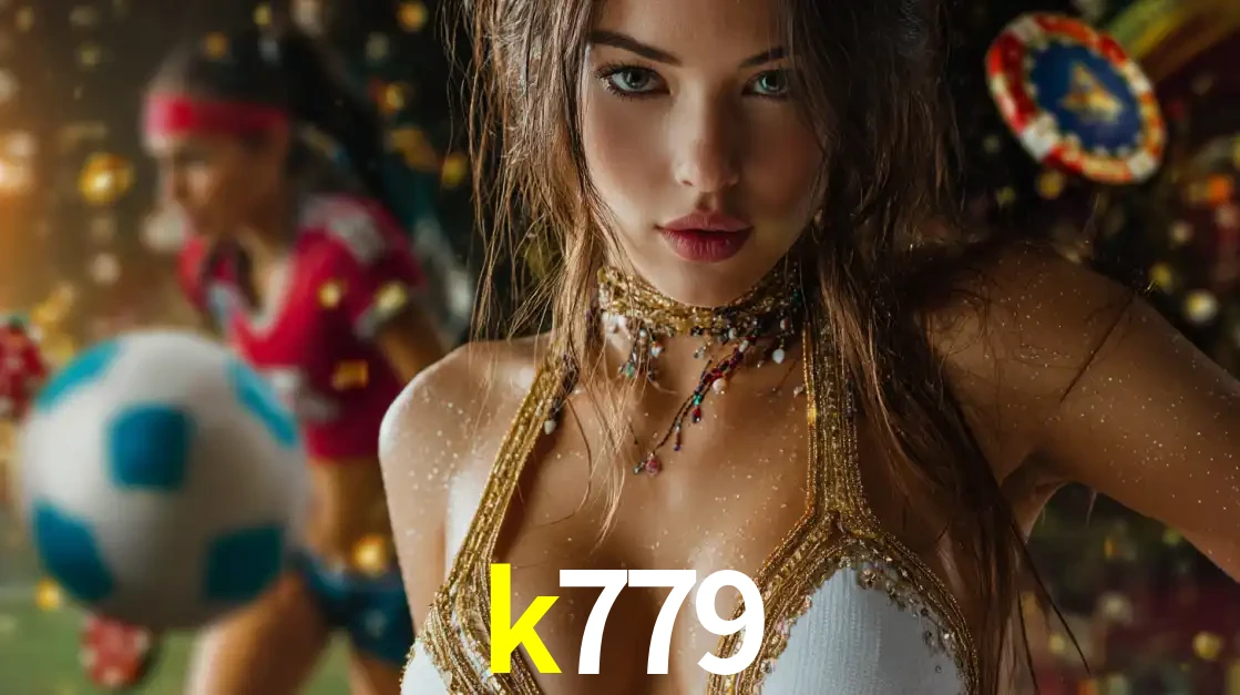 Mulher elegante representando a combinação de glamour e emoção das apostas esportivas, com uma jogadora de futebol ao fundo, destacando a ação no k779.
